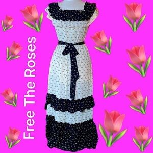 🌷Free The Roses🌷 Ruffle Off Shoulder Floral Victorian Doll Style Dress NWOT
